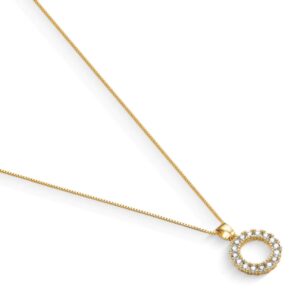 Colar Com Pingente Redondo Vazado