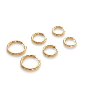 Kit Trio Argola Lisa Aço Inoxidável